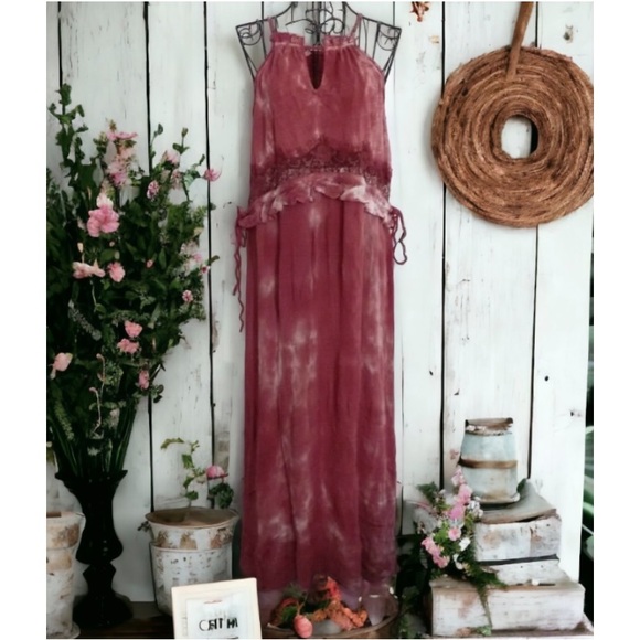 Mustard Seed Red Maxi Dress Size Medium - Picture 4 of 12